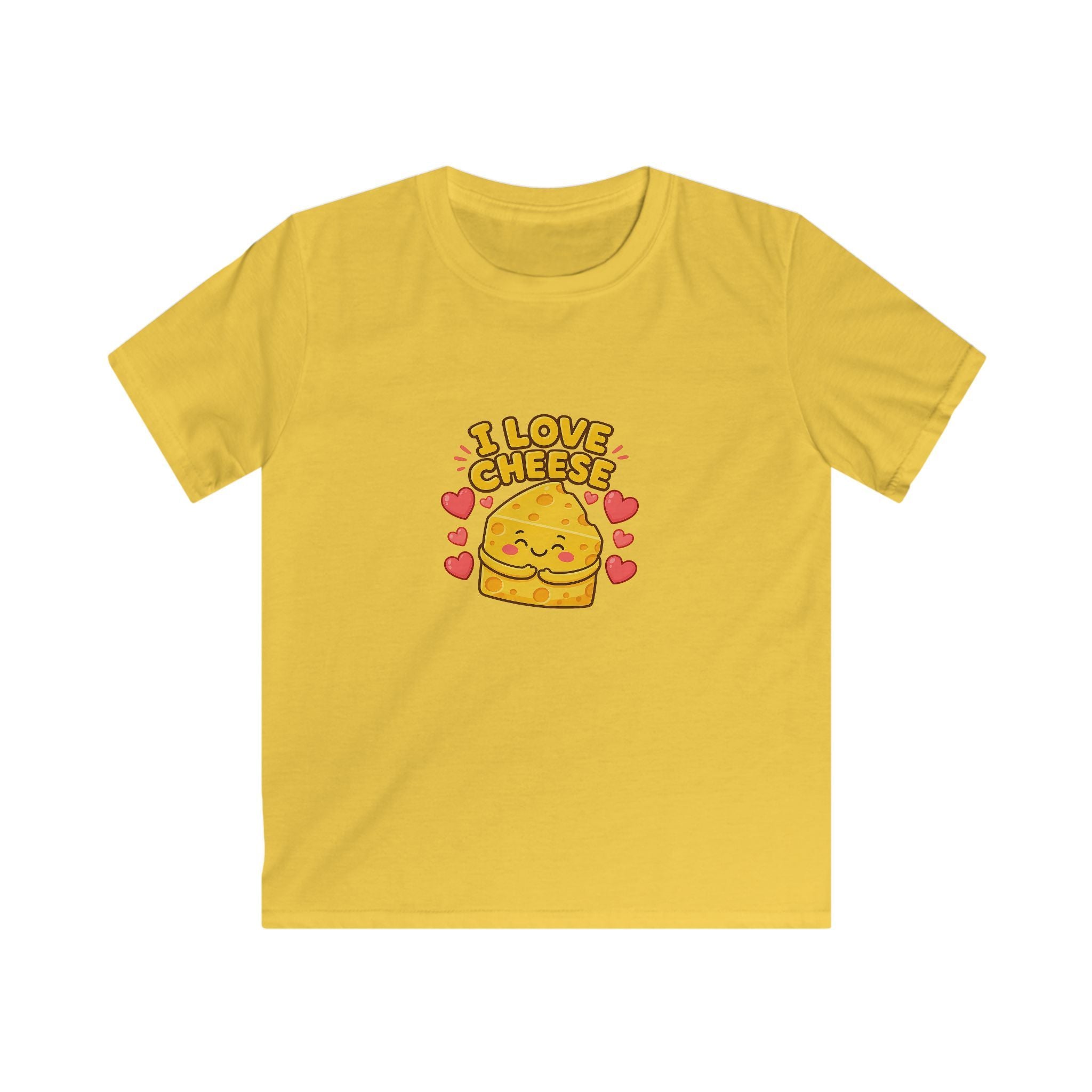 Kids Tee – Cute "I Love Cheese" Cartoon Cheese Shirt for Children