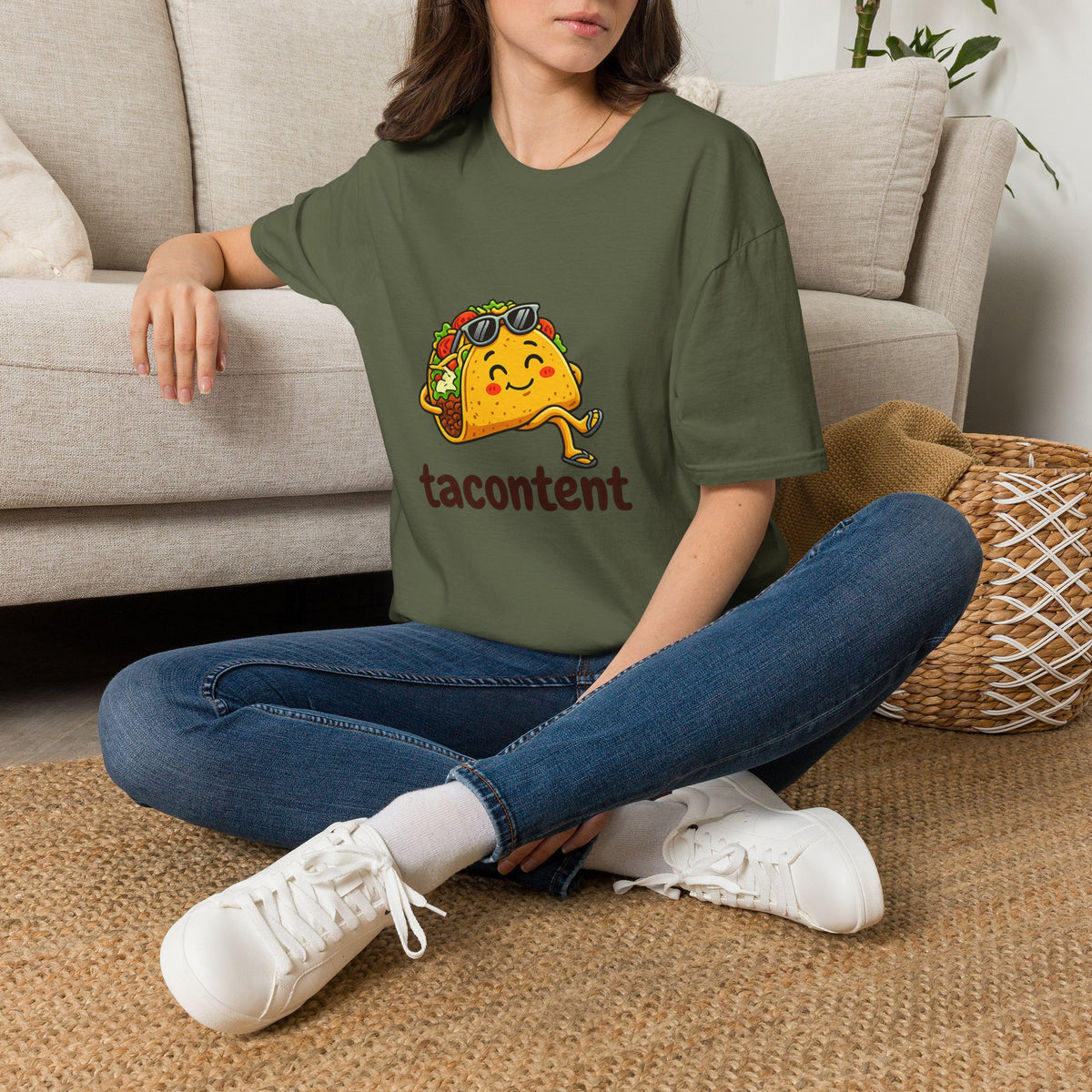 Taco T-Shirt — "tacontent" Cute Sunglasses Taco Graphic Tee