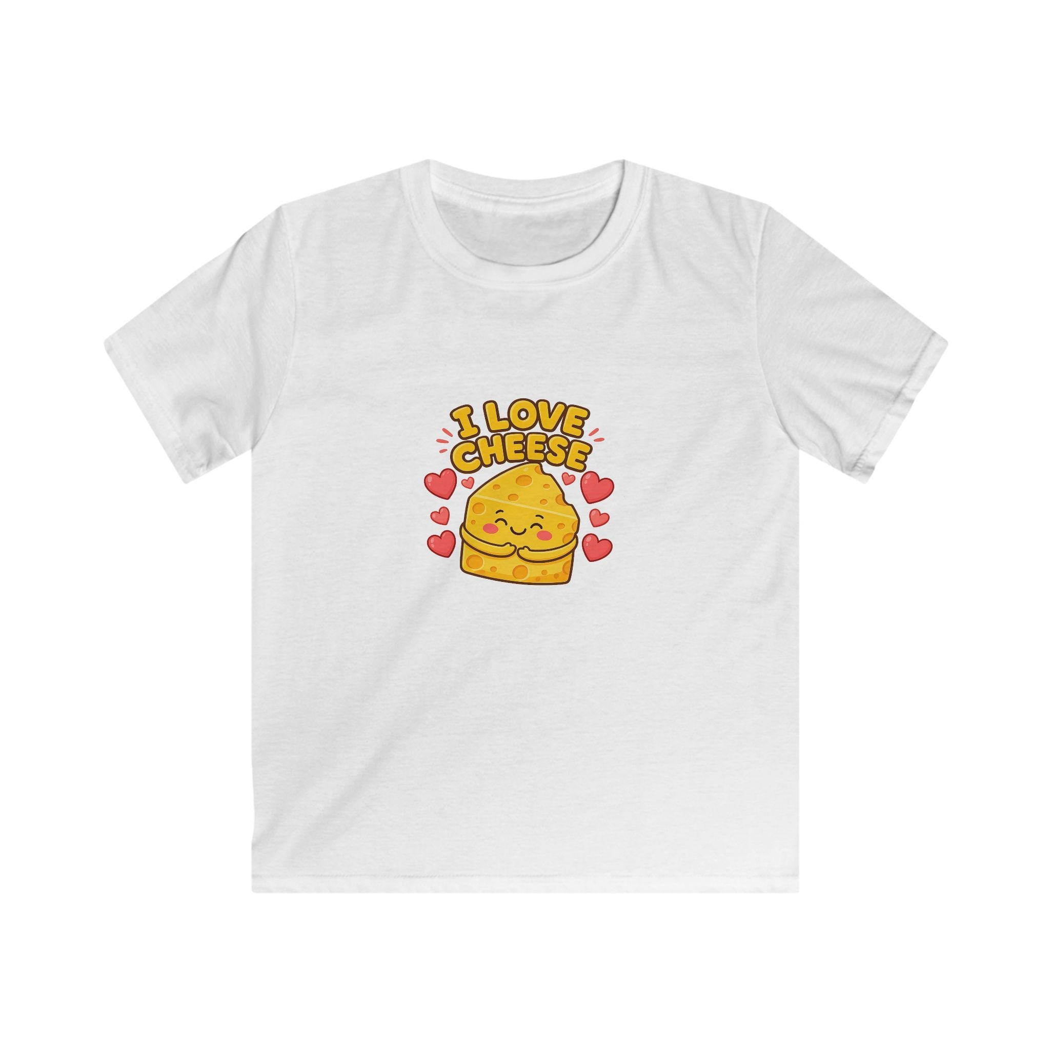 Kids Tee – Cute "I Love Cheese" Cartoon Cheese Shirt for Children