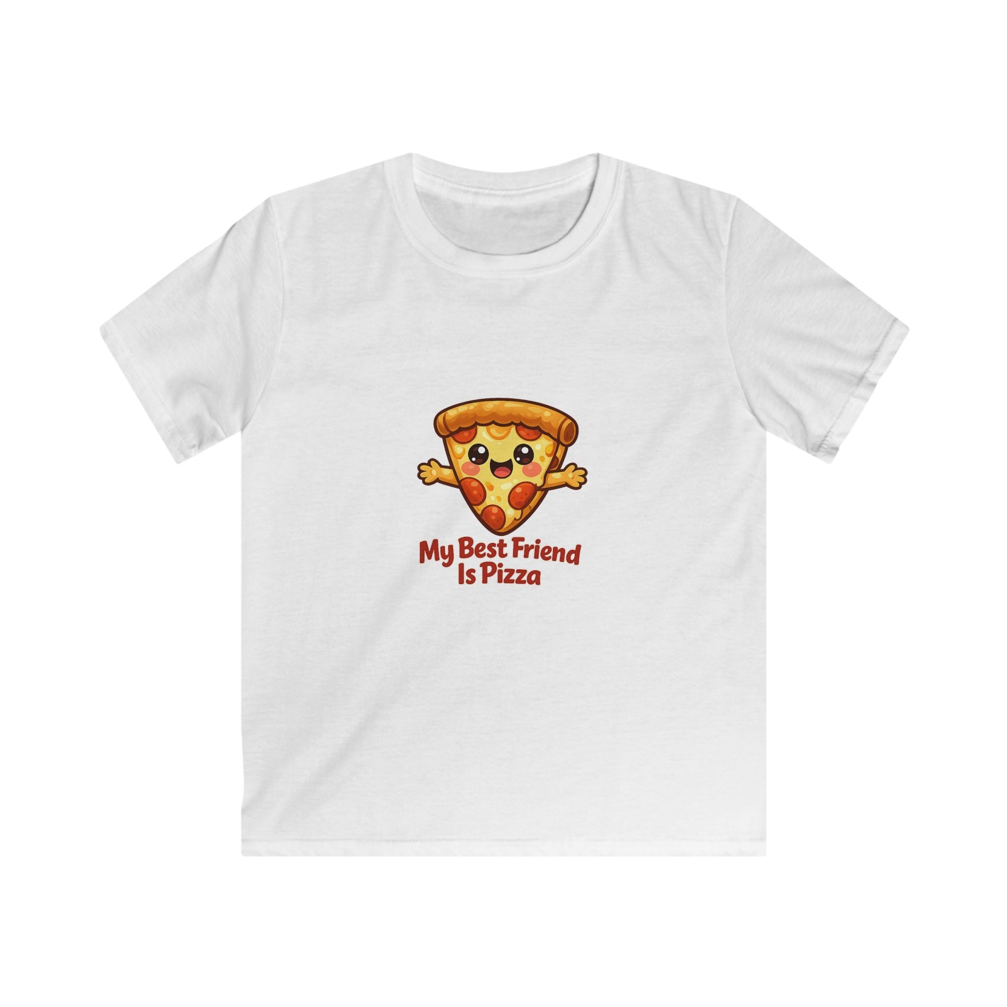 Kids T-Shirt — Cute "My Best Friend Is Pizza" Cartoon Slice Tee