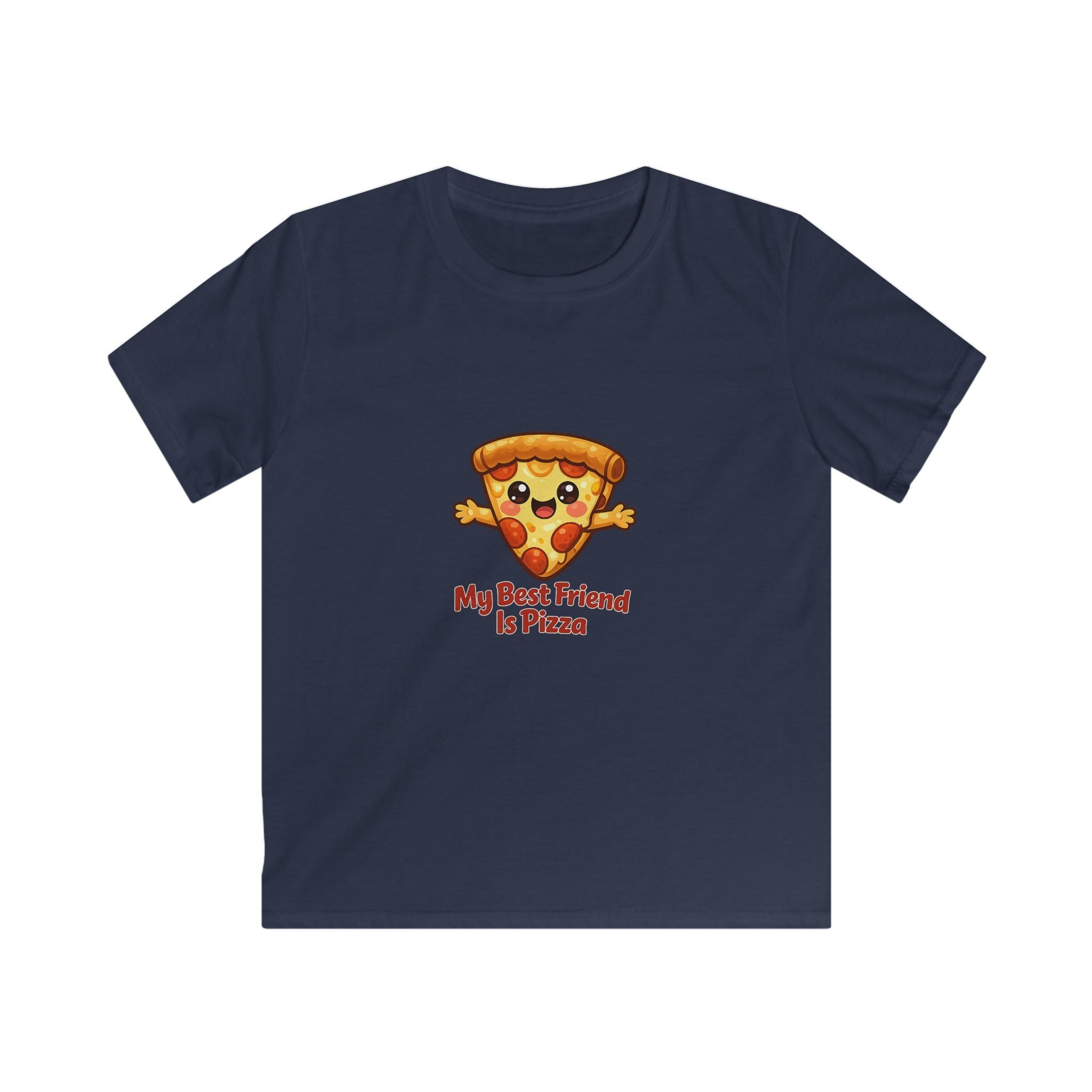 Kids T-Shirt — Cute "My Best Friend Is Pizza" Cartoon Slice Tee