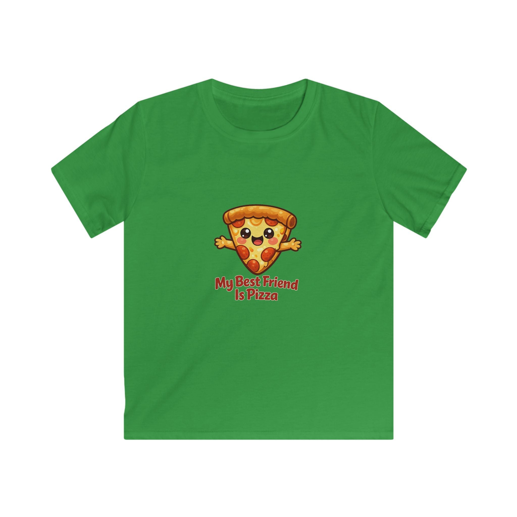 Kids T-Shirt — Cute "My Best Friend Is Pizza" Cartoon Slice Tee