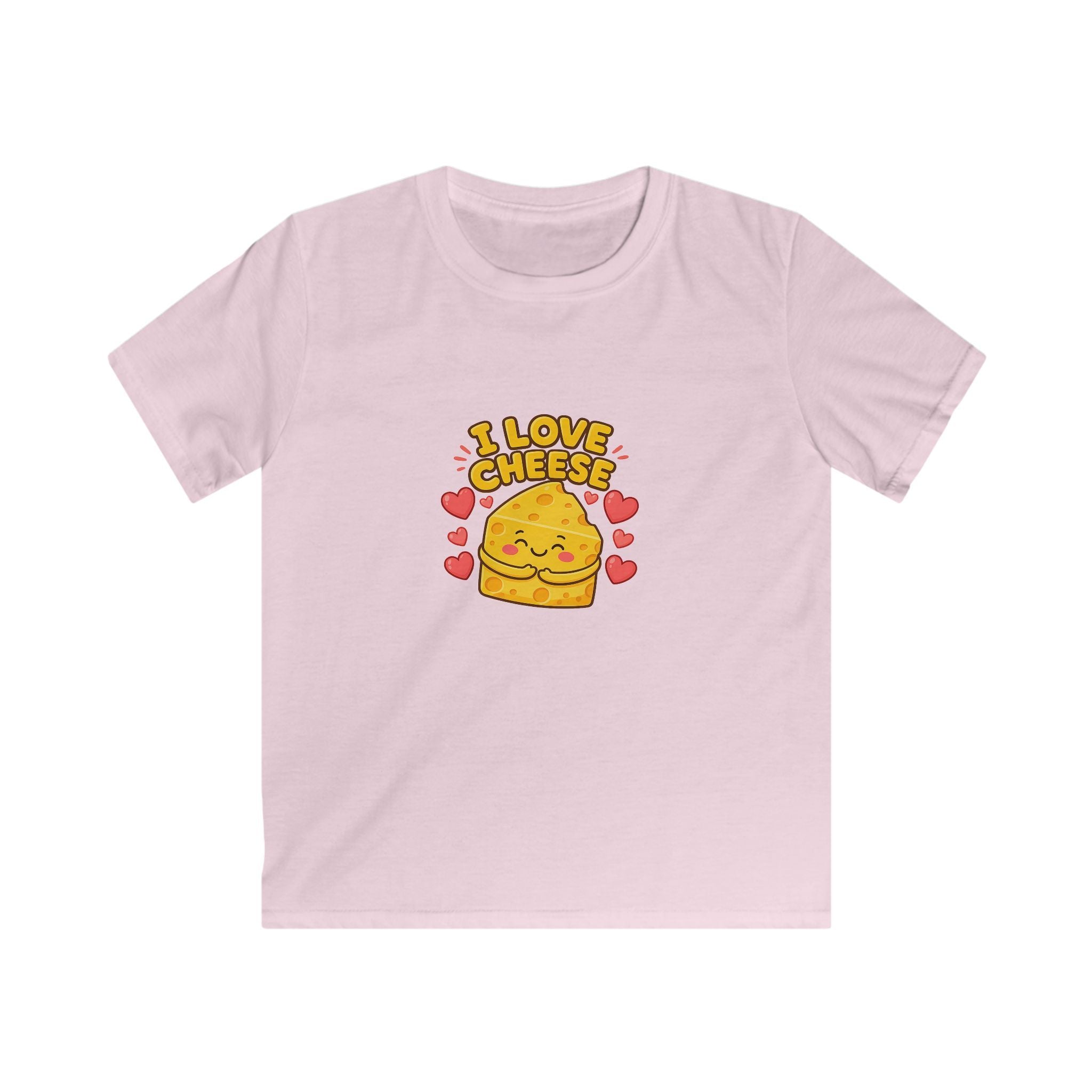 Kids Tee – Cute "I Love Cheese" Cartoon Cheese Shirt for Children